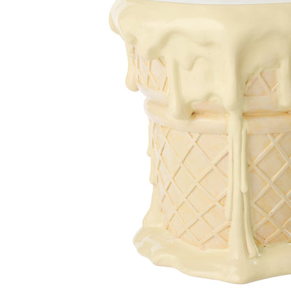 Tavolino gelato in poliresina albicocca/beige J-Line