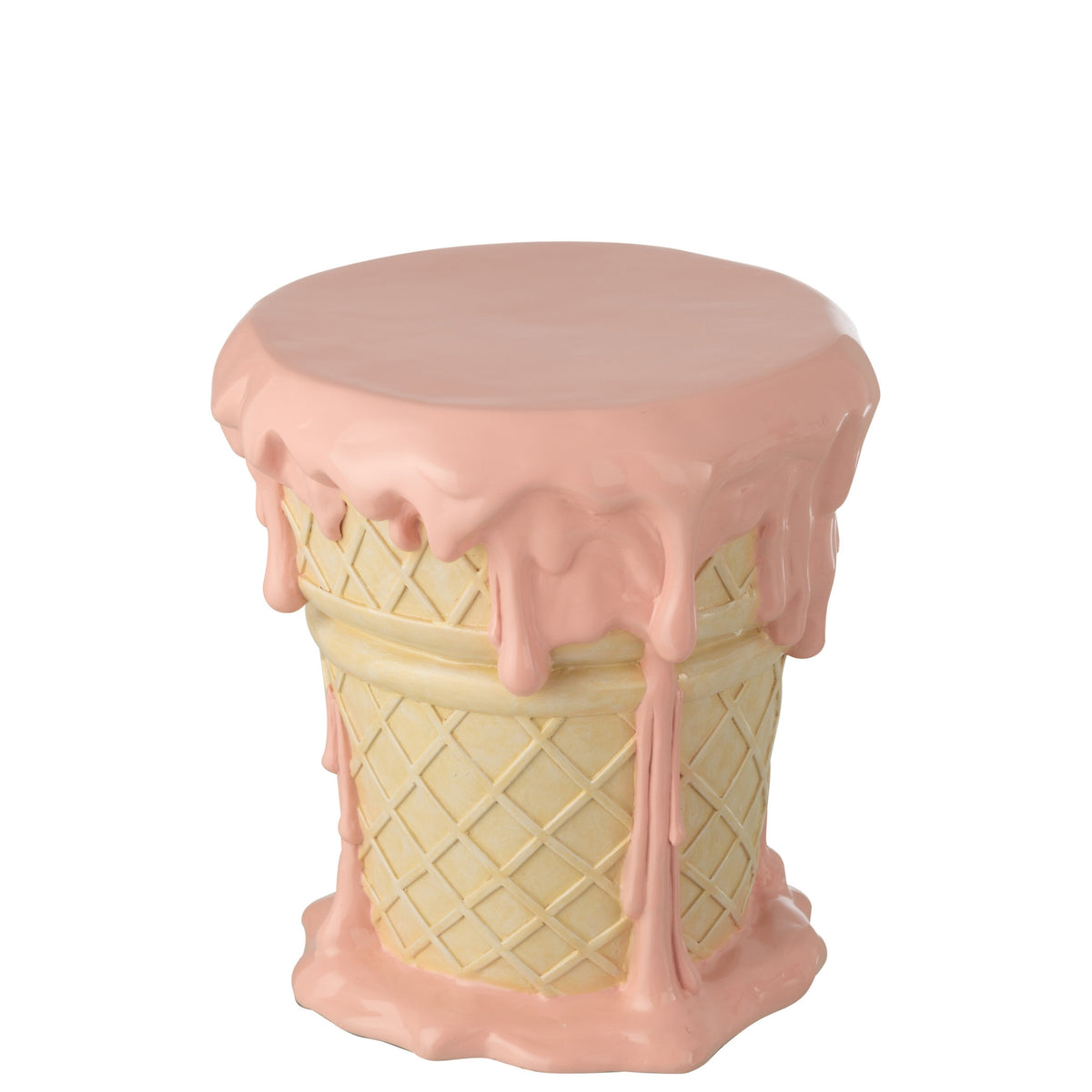 Tavolino gelato in poliresina rosa chiaro/beige J-Line