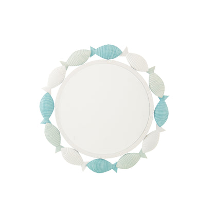 Specchio da parete Pesce Ferro Azzurro chiaro/Bianco J-Line