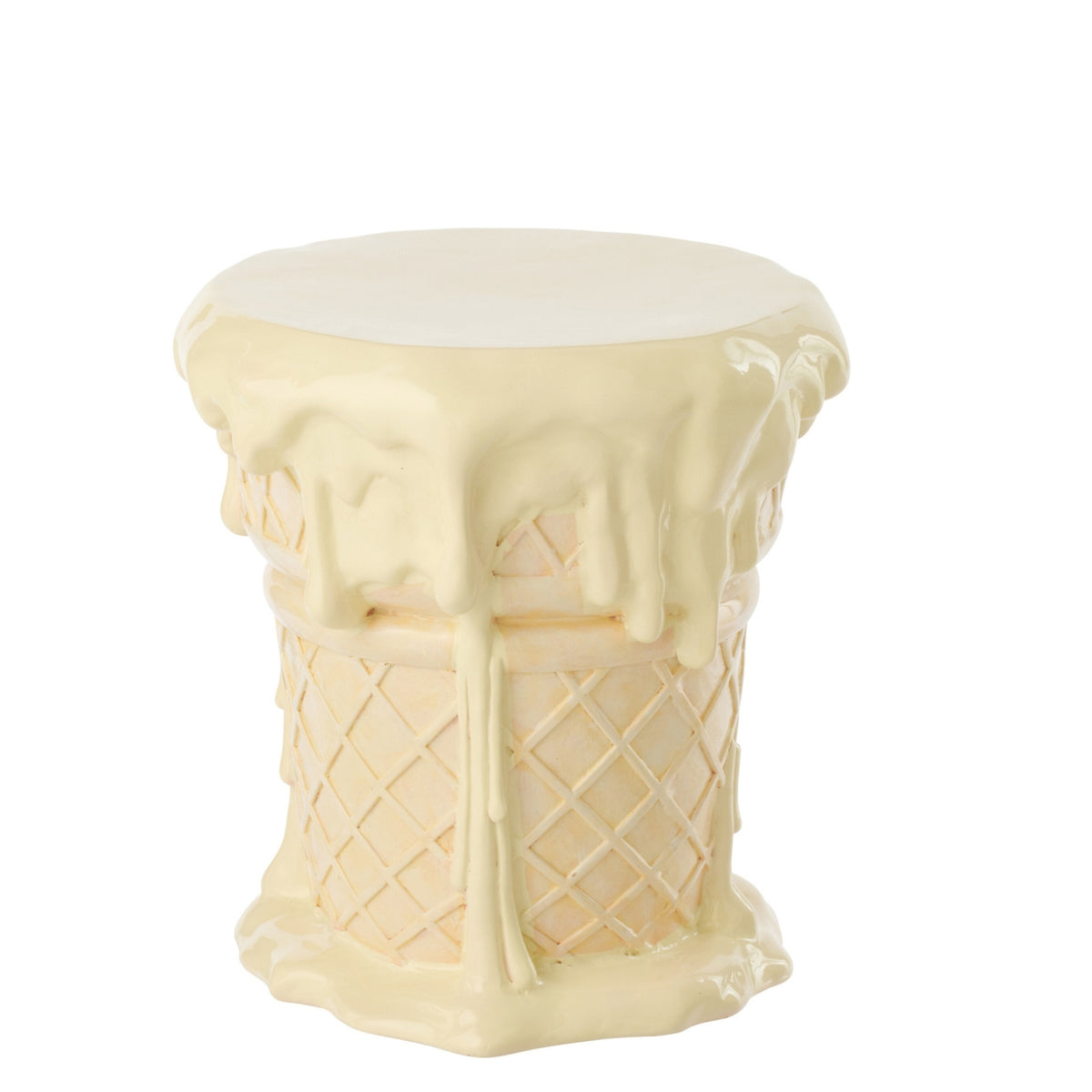 Tavolino gelato in poliresina albicocca/beige J-Line