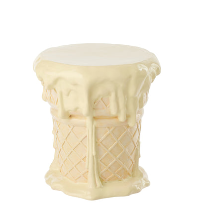 Tavolino gelato in poliresina albicocca/beige J-Line