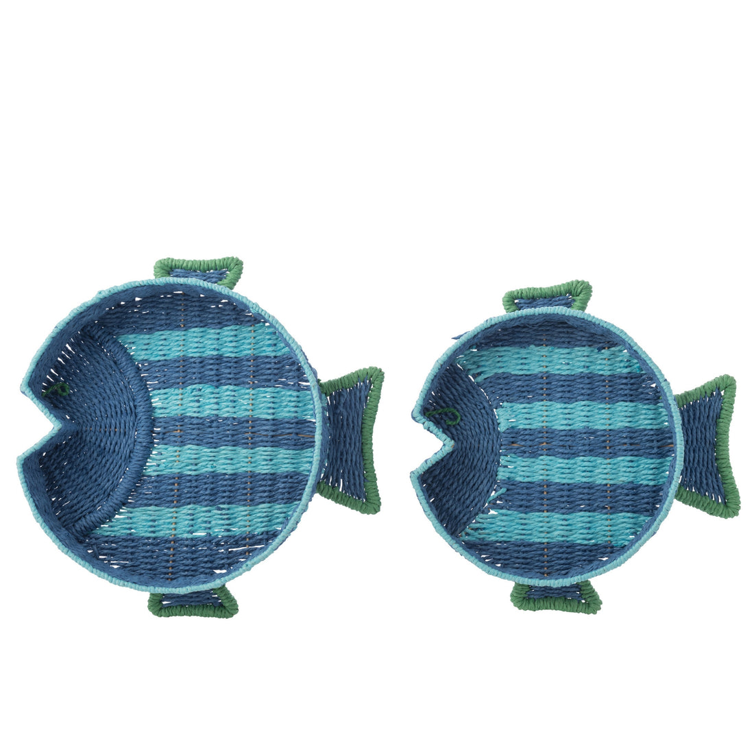 Vassoio decorativo a righe blu scuro/verde smeraldo, set di 2 J-Line