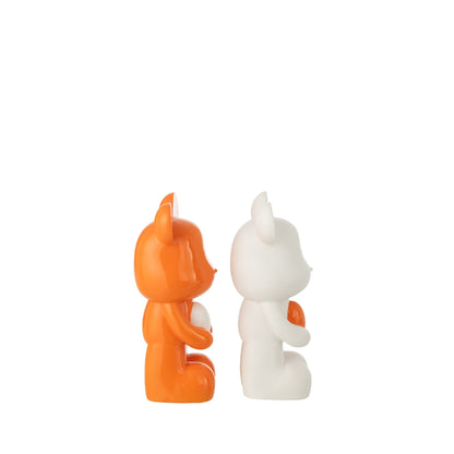 Orso Cuore in Poliresina Bianco/Arancione Scuro Piccolo Assortimento di J-Line