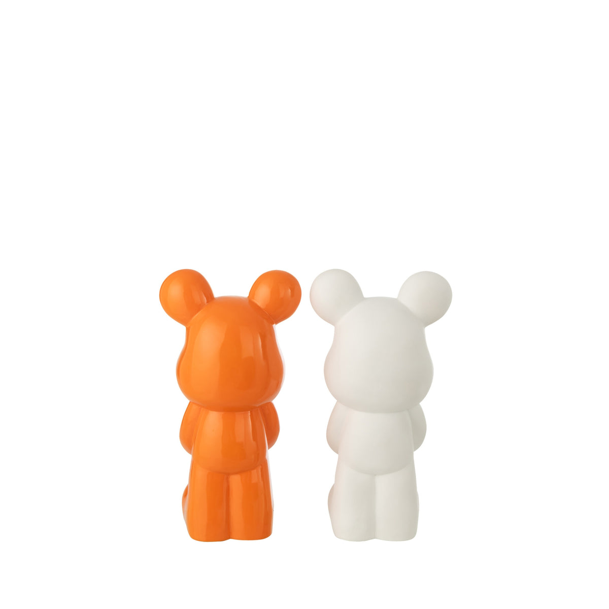Orso Cuore in Poliresina Bianco/Arancione Scuro Piccolo Assortimento di J-Line