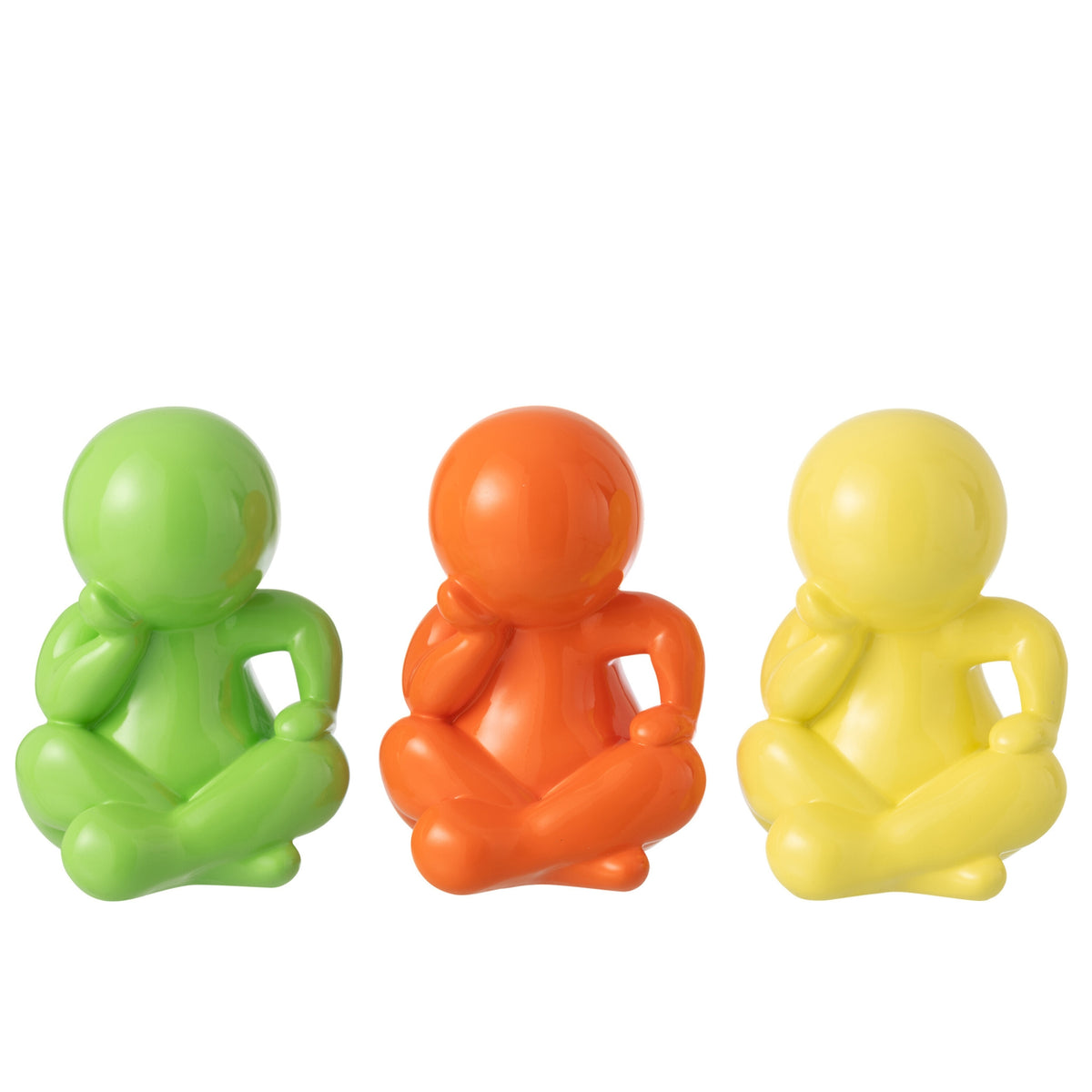 Statuetta Marcel in resina arancione scuro J-Line