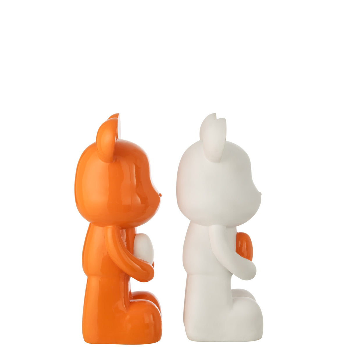 Cuore Orsetto in Poliresina Bianco/Arancione Scuro Large Assortimento di J-Line