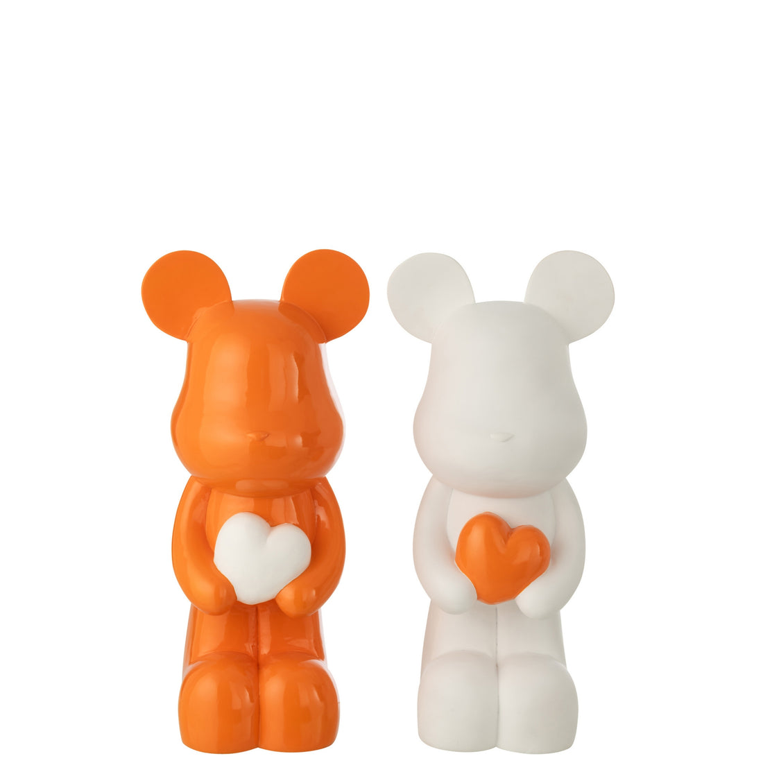 Cuore Orsetto in Poliresina Bianco/Arancione Scuro Large Assortimento di J-Line