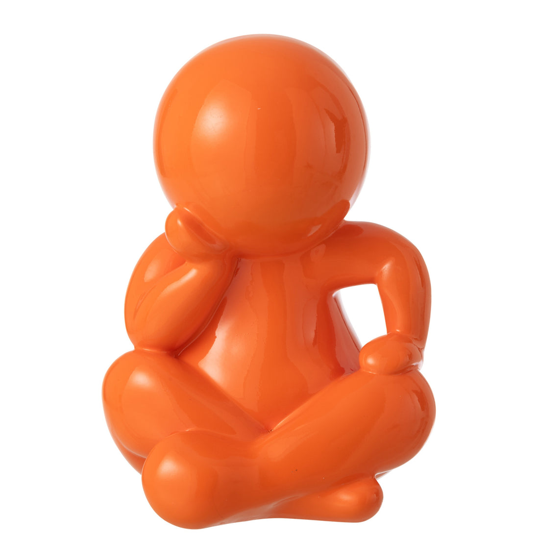 Statuetta Marcel in resina arancione scuro J-Line