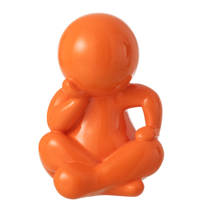 Statuetta Marcel in resina arancione scuro J-Line