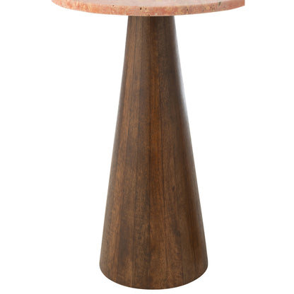 Set di 2 tavolini rotondi in marmo terracotta/marrone scuro J-Line