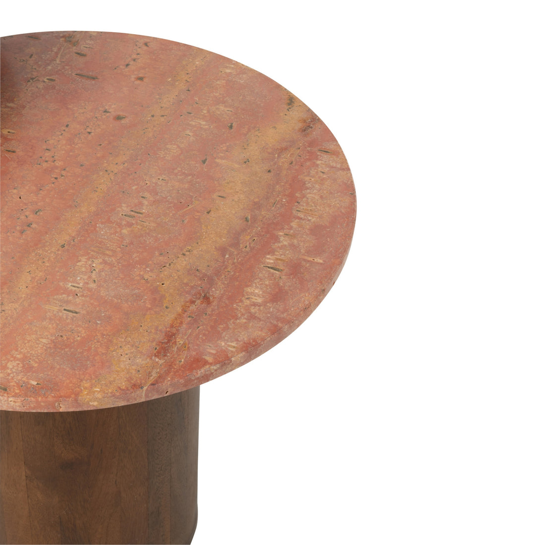 Set di 2 tavolini rotondi in marmo Terracotta/Marrone scuro J-Line