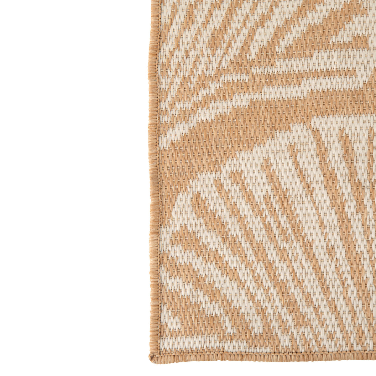 Tappeto da Esterno Foglie Polipropilene Bianco/Naturale J-Line