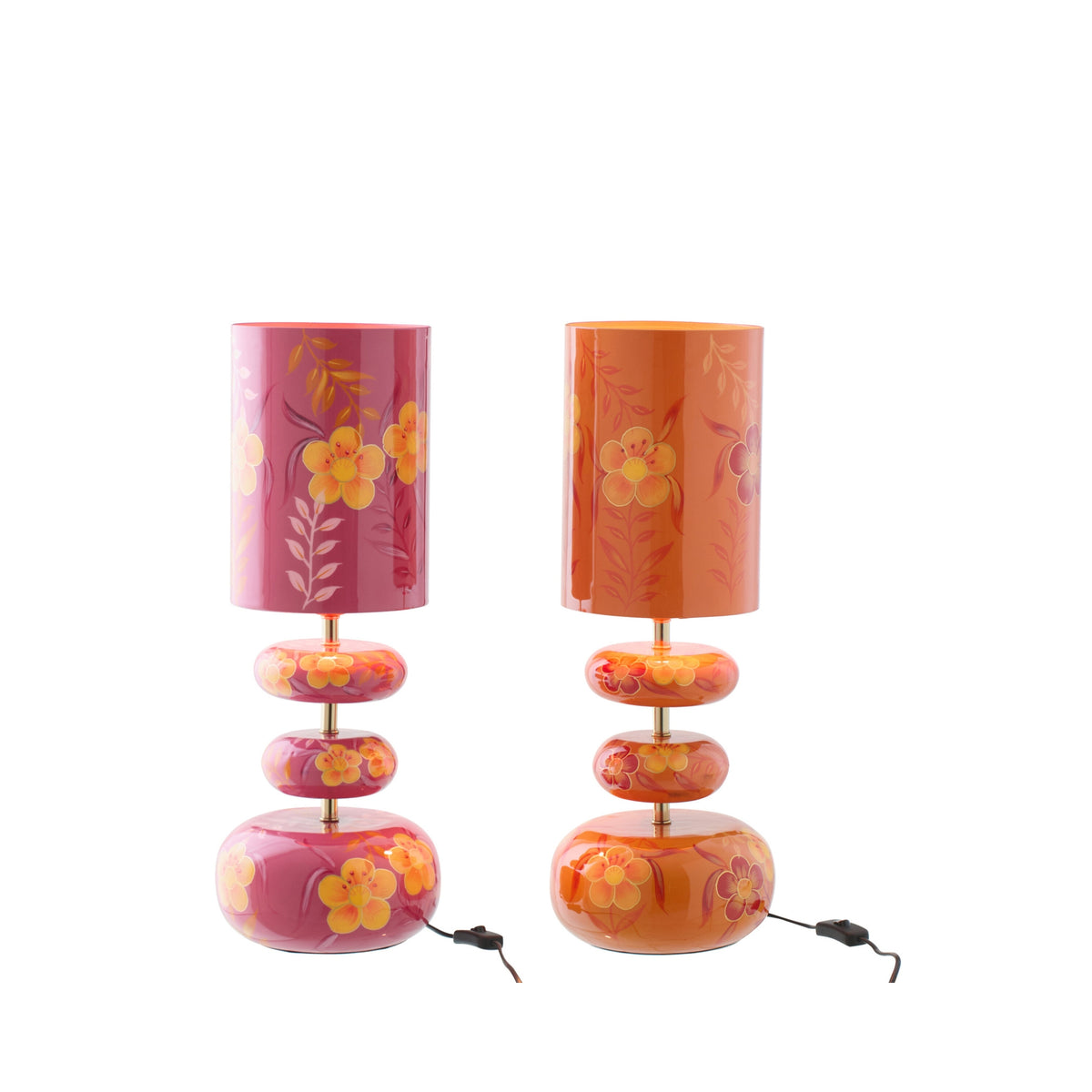 Lampada Fiori Metallo Rosa/Arancione Assortimento Di 2 J-Line