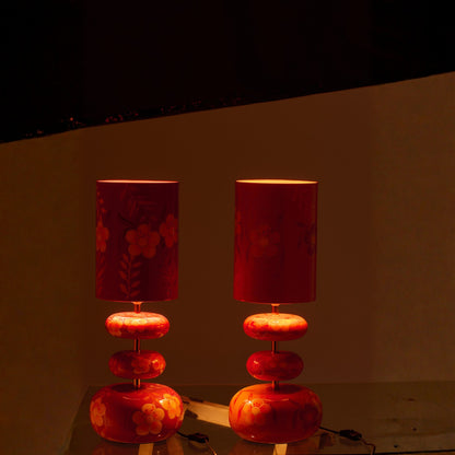 Lampada Fiori Metallo Rosa/Arancione Assortimento Di 2 J-Line