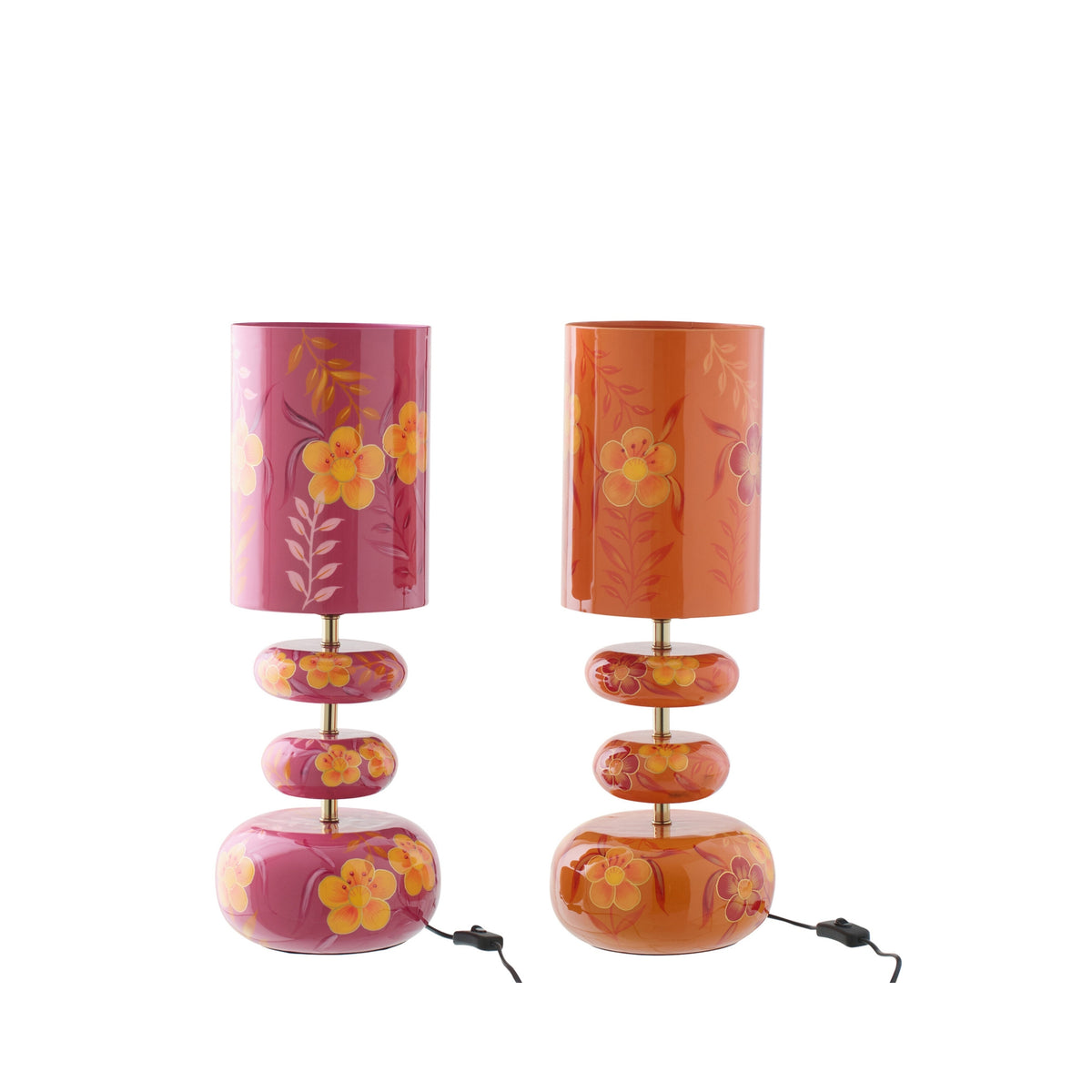 Lampada Fiori Metallo Rosa/Arancione Assortimento Di 2 J-Line