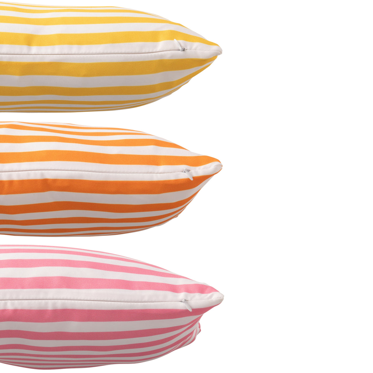 Cuscino da Esterno Rettangolare a Righe in Poliestere Multicolore Assortimento da 3 J-Line