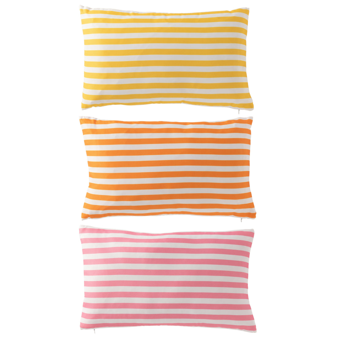 Cuscino da Esterno Rettangolare a Righe in Poliestere Multicolore Assortimento da 3 J-Line