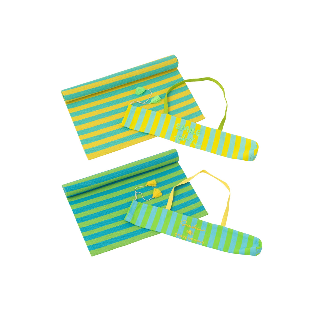 Telo da spiaggia Sunshine/Smile a righe in polipropilene multicolore assortito di J-Line