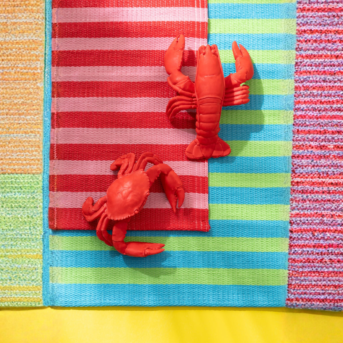 Telo da spiaggia Sunshine/Smile a righe in polipropilene multicolore assortito di J-Line