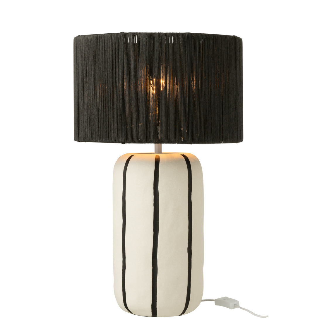 Lampada da tavolo in ceramica a righe nere/bianche J-Line