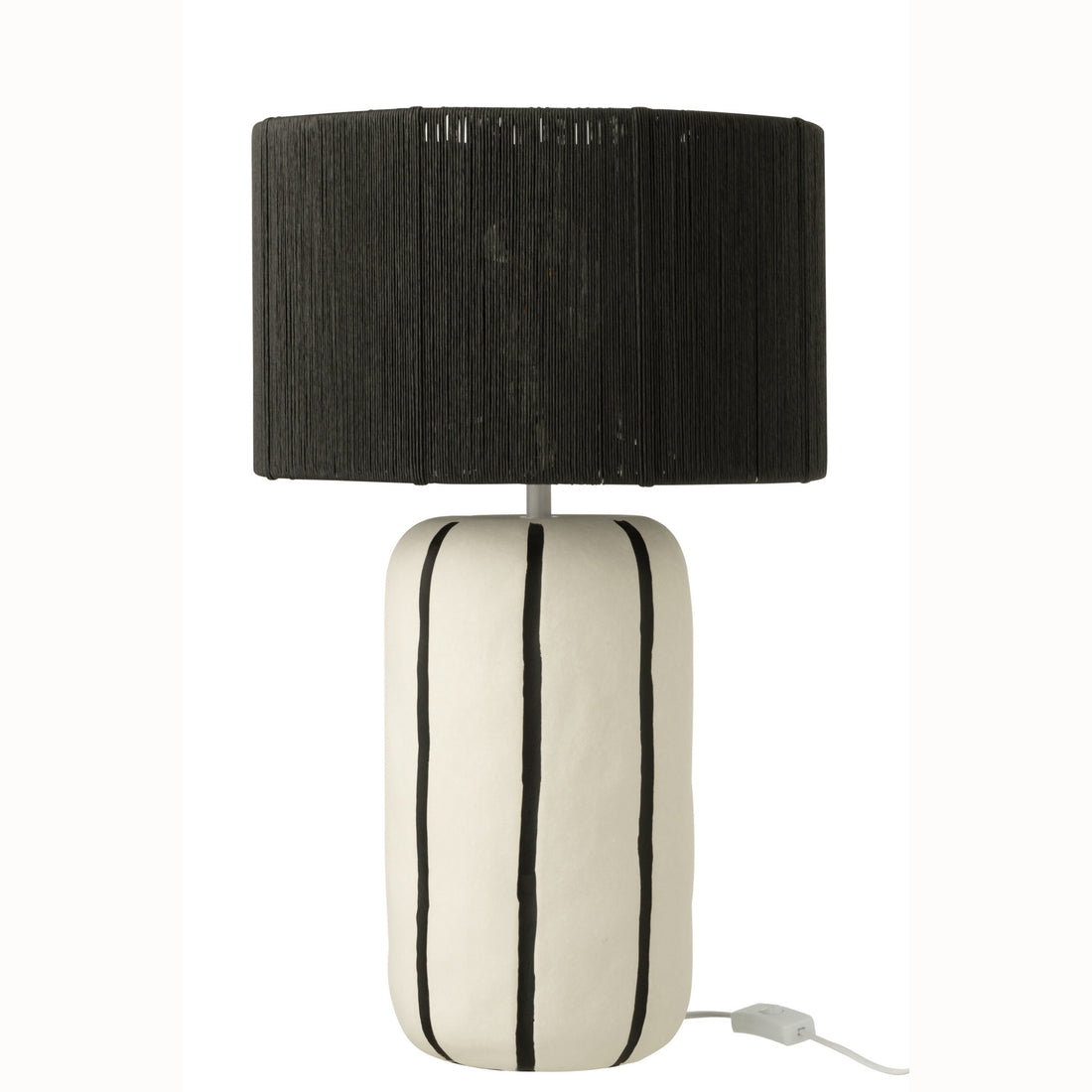 Lampada da tavolo in ceramica a righe nere/bianche J-Line