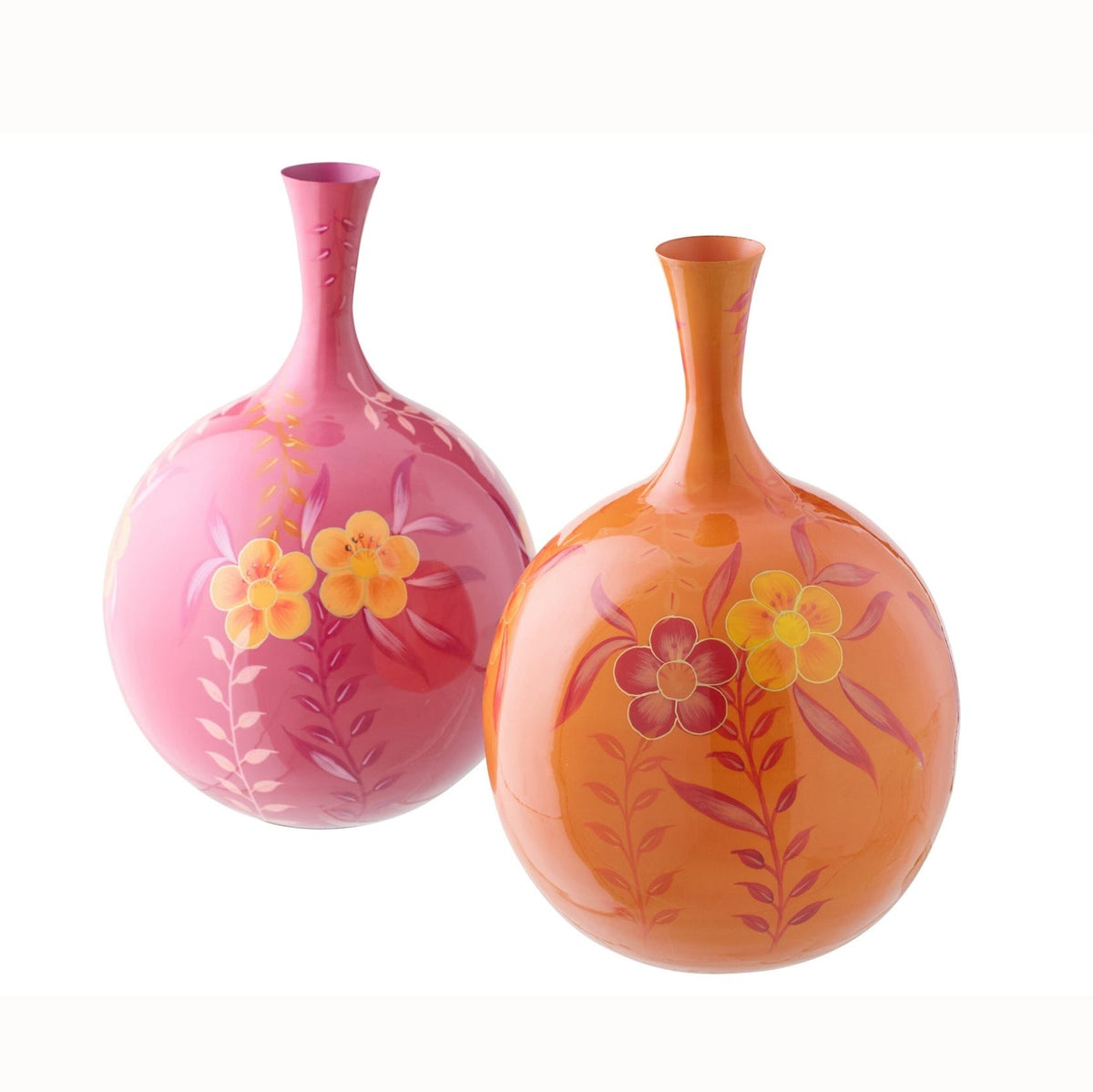 Vaso Fiori Metallo Rosa/Arancione Assortimento Da 2 J-Line
