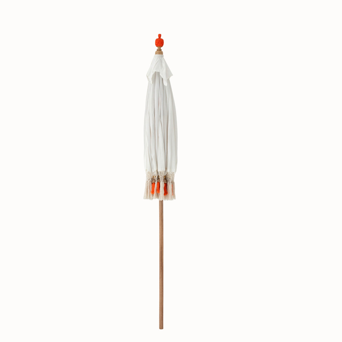 Ombrellone Flavie Legno/Cotone Ecru/Arancione J-Line