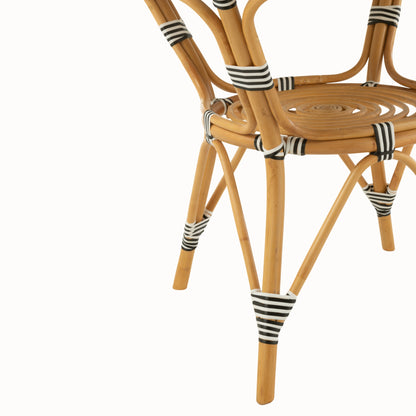 Tavolo da pranzo in rattan nero/bianco J-Line