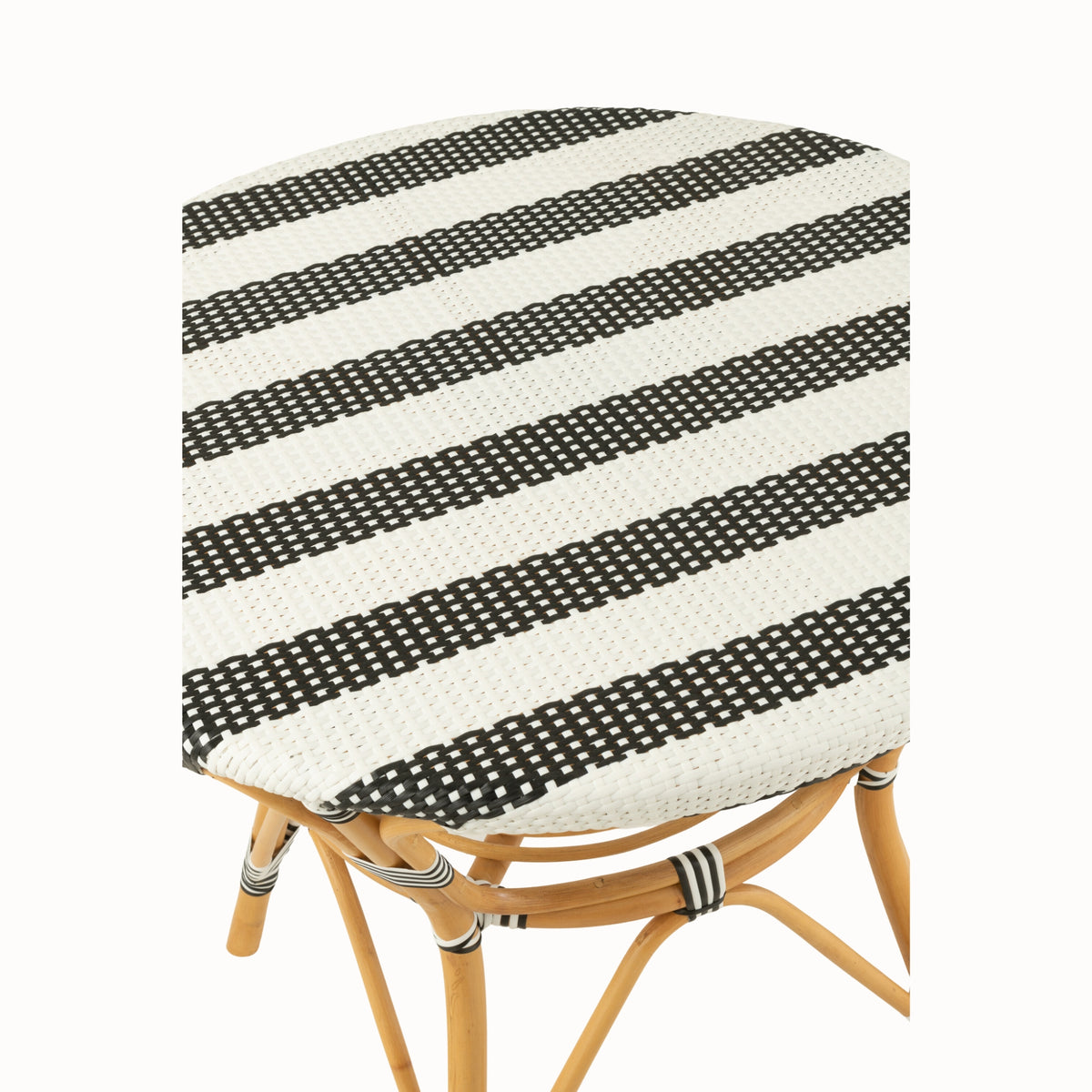 Tavolo da pranzo in rattan nero/bianco J-Line