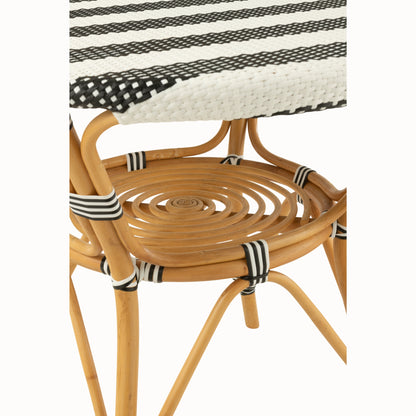Tavolo da pranzo in rattan nero/bianco J-Line