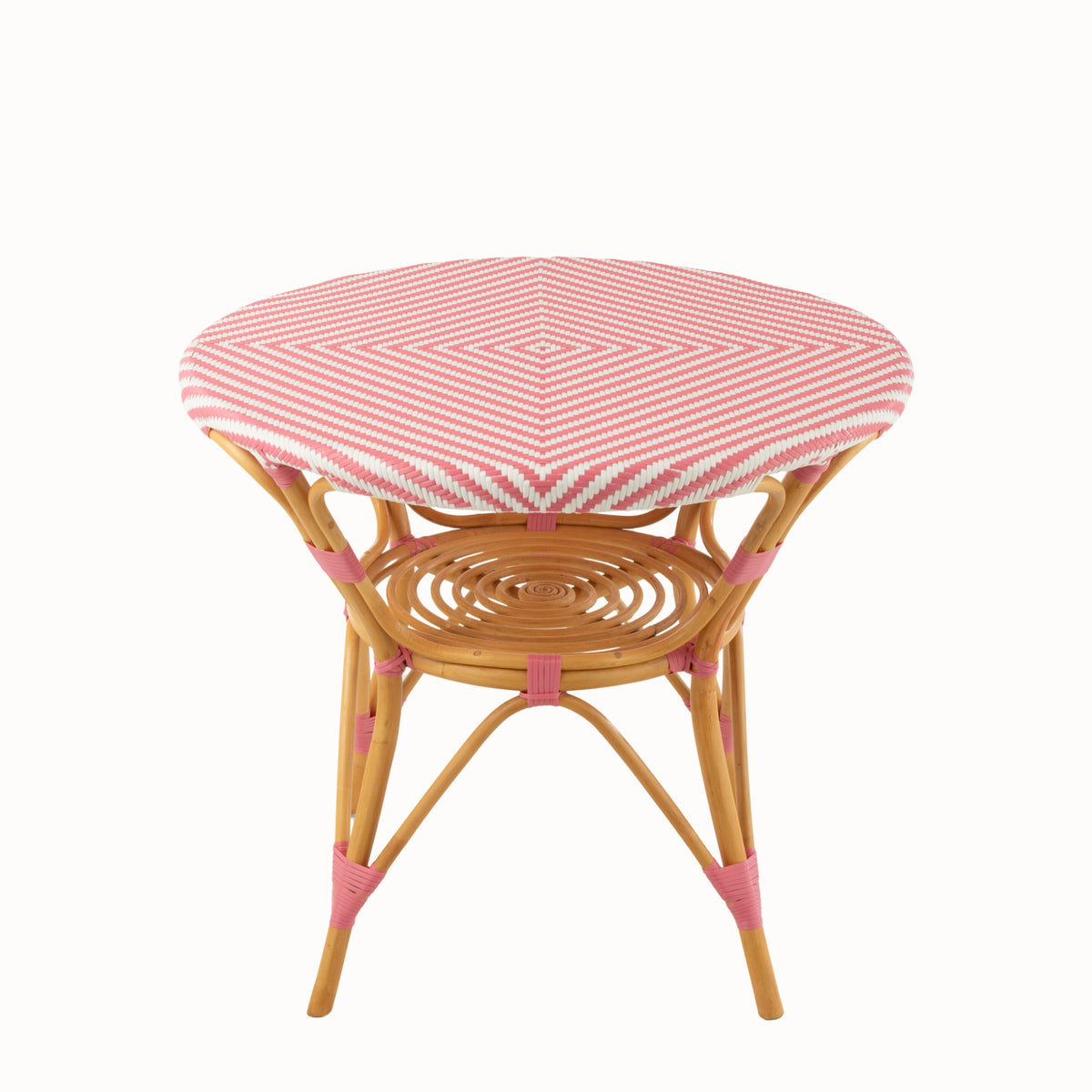 Tavolo da pranzo in rattan rosa/bianco J-Line