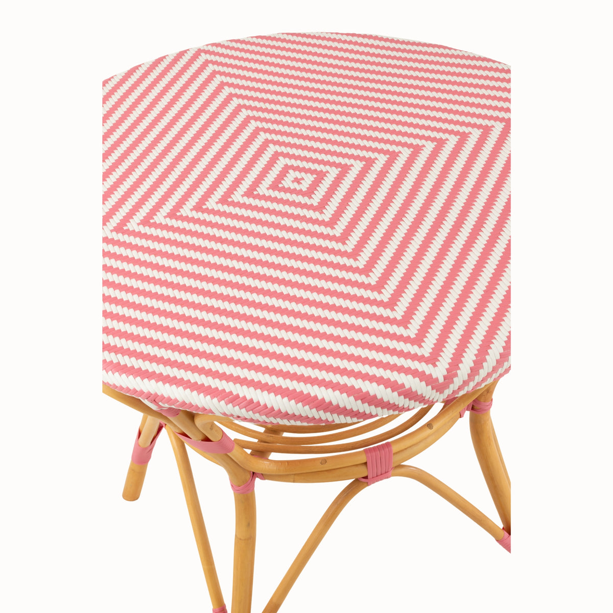 Tavolo da pranzo in rattan rosa/bianco J-Line