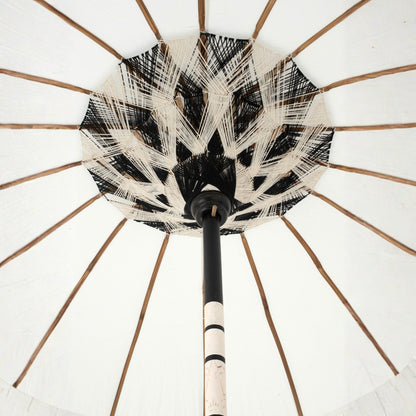 Ombrellone Flavie Legno/Cotone Ecru/Nero J-Line