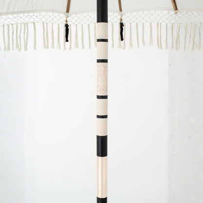 Ombrellone Flavie Legno/Cotone Ecru/Nero J-Line