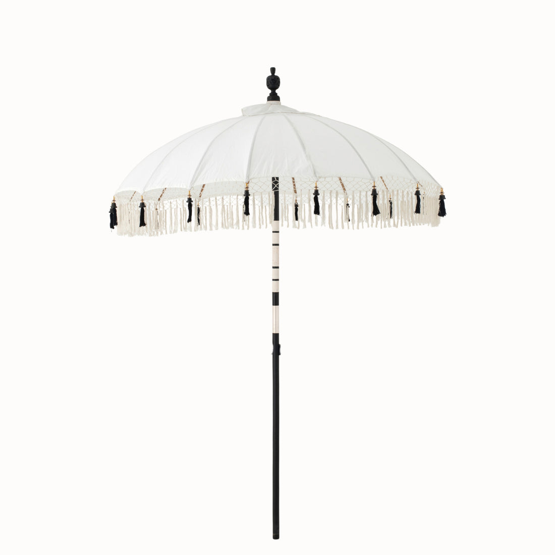 Ombrellone Flavie Legno/Cotone Ecru/Nero J-Line