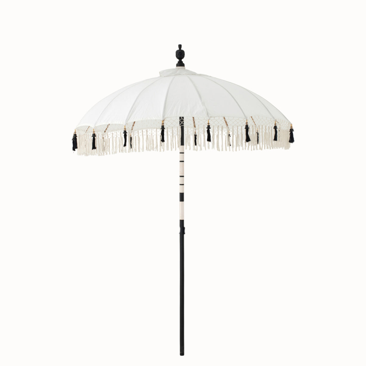Ombrellone Flavie Legno/Cotone Ecru/Nero J-Line