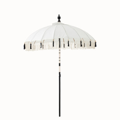 Ombrellone Flavie Legno/Cotone Ecru/Nero J-Line