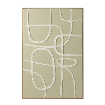 Dipinto astratto acrilico bianco/verde chiaro J-Line