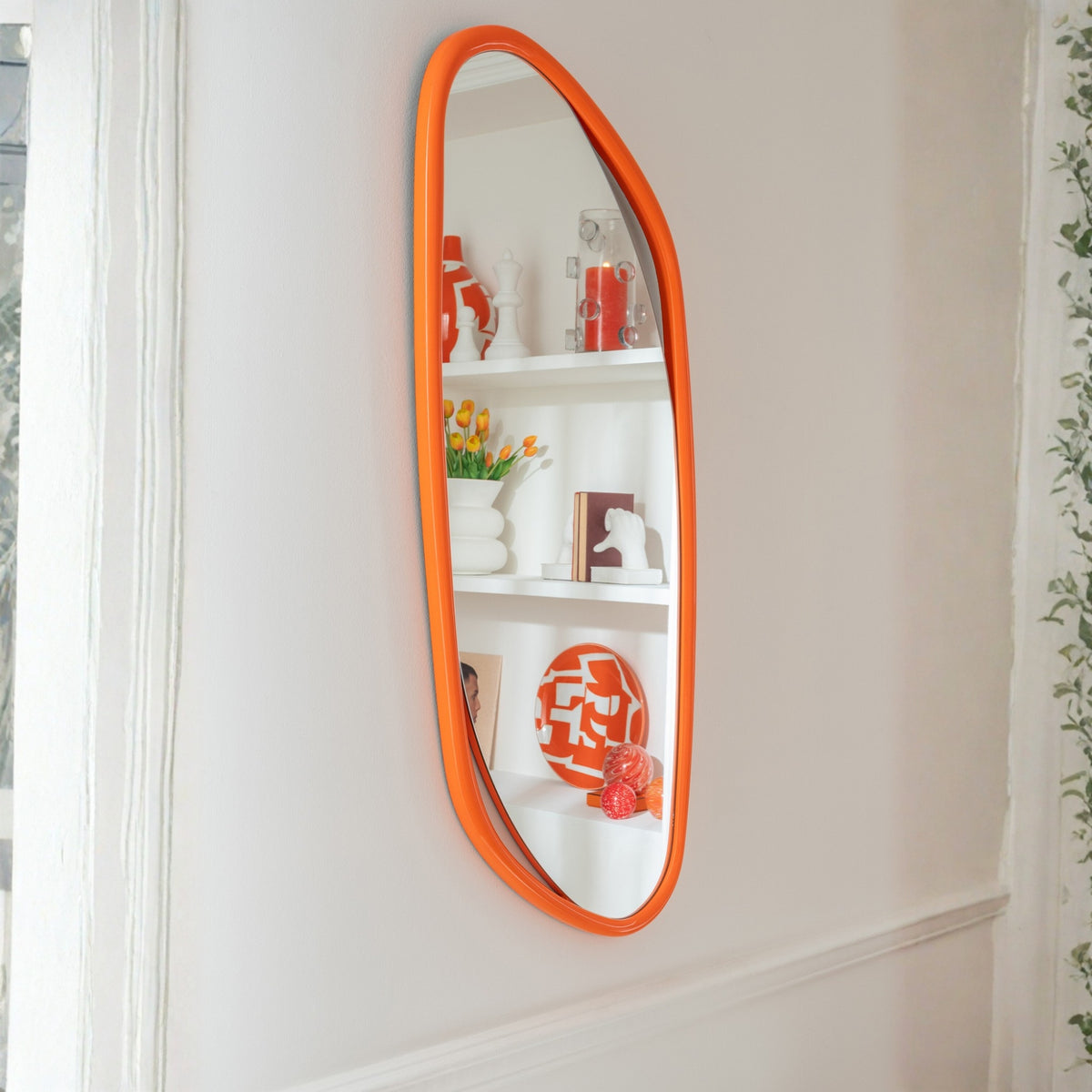 Specchio da parete irregolare MDF/vernice arancione J-Line