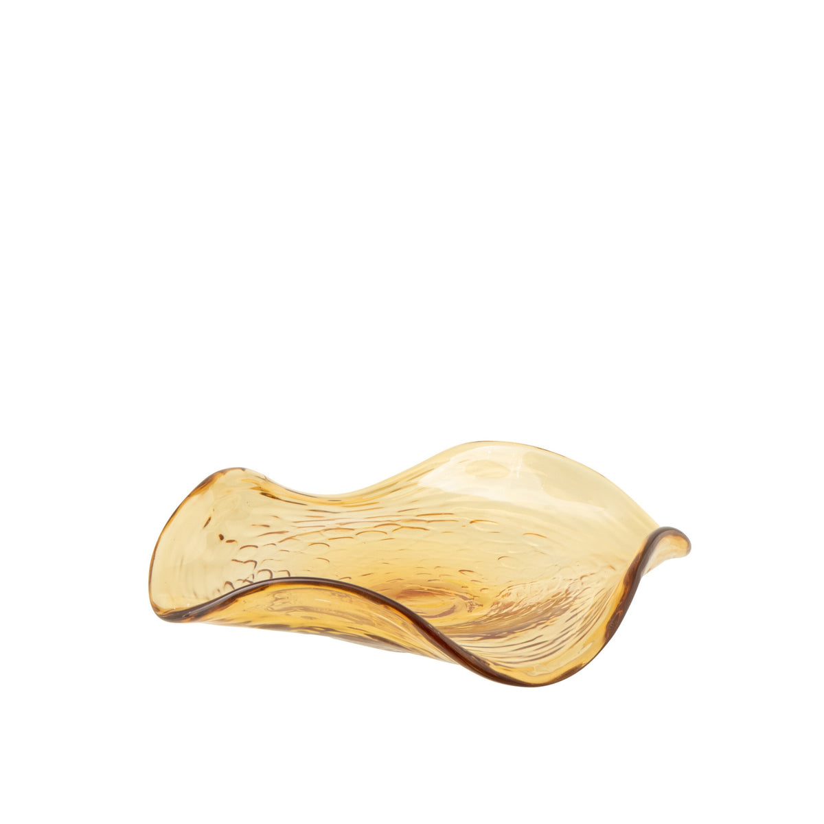 Piatto decorativo irregolare in vetro Caramel J-Line