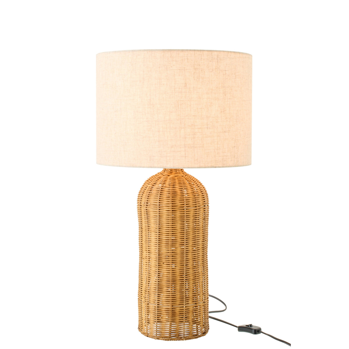 Lampada da tavolo Cilindro Metallo Naturale/Ecru Piccola J-Line