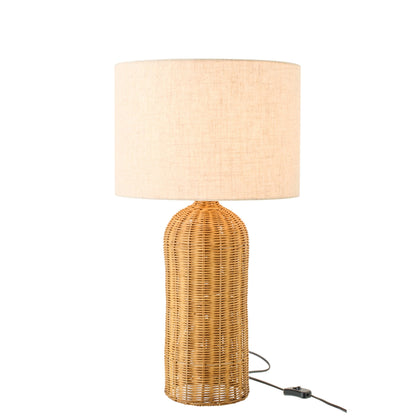 Lampada da tavolo Cilindro Metallo Naturale/Ecru Piccola J-Line