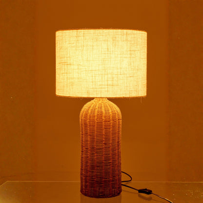 Lampada da tavolo Cilindro Metallo Naturale/Ecru Piccola J-Line