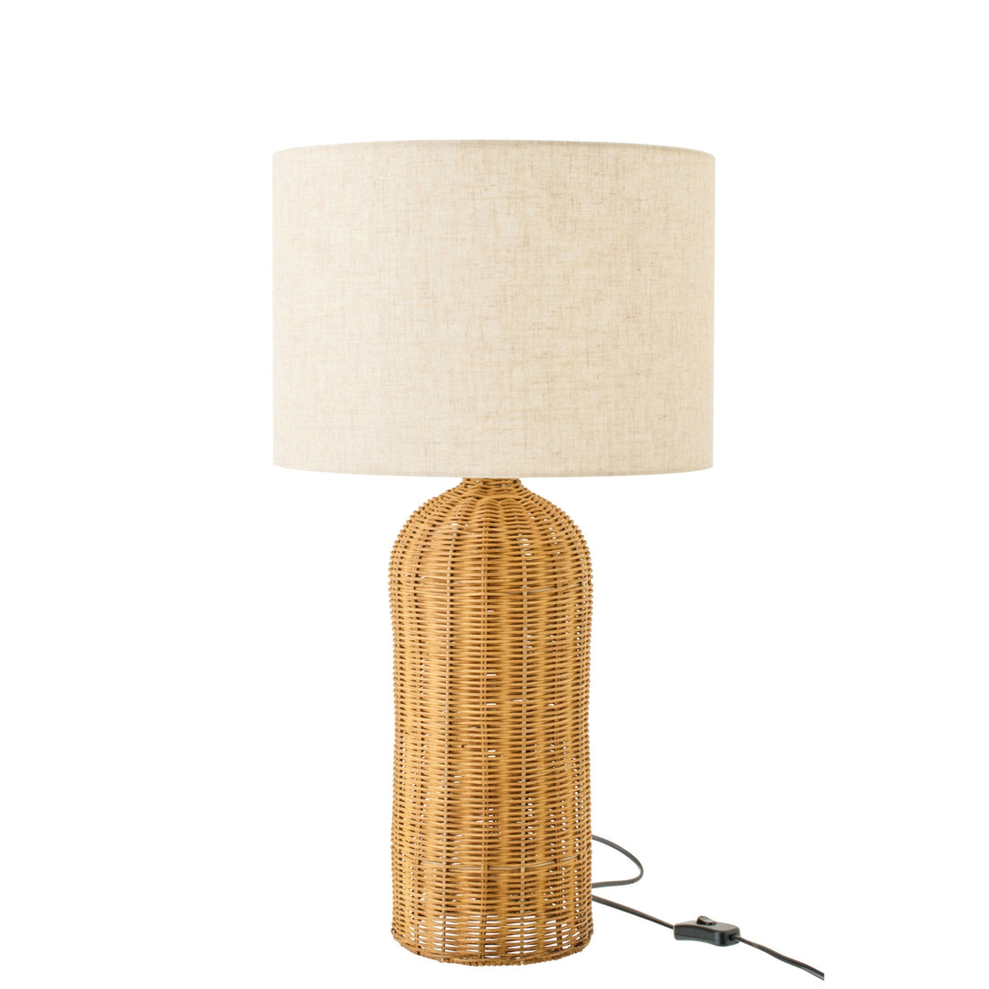 Lampada da tavolo Cilindro Metallo Naturale/Ecru Piccola J-Line