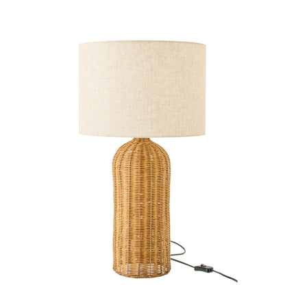Lampada da tavolo Cilindro Metallo Naturale/Ecru Piccola J-Line
