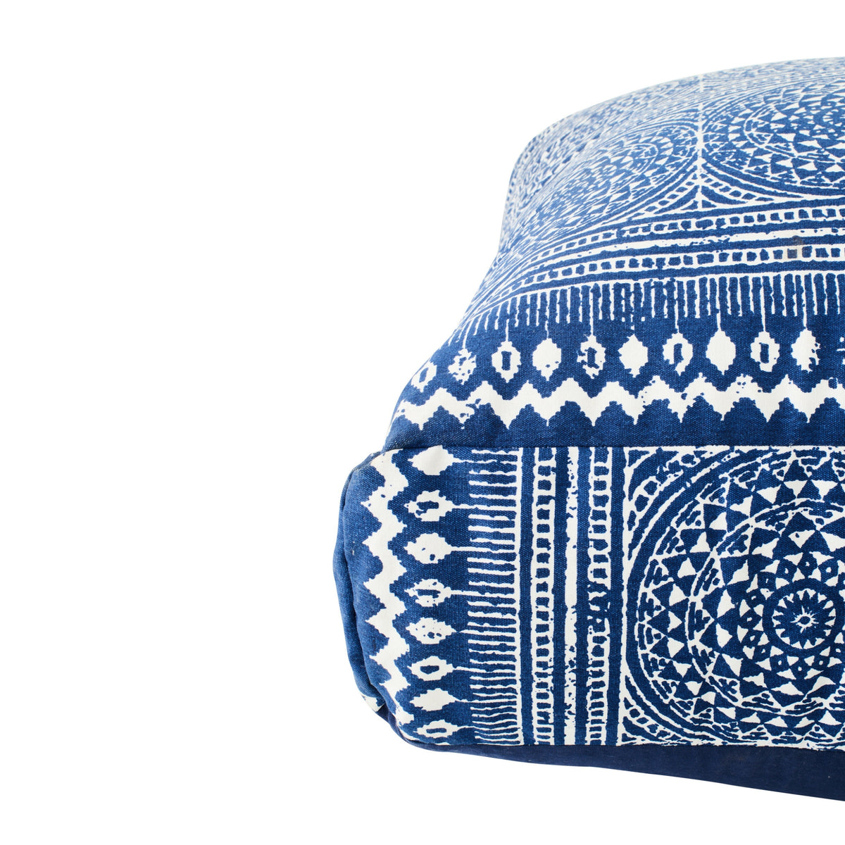 Pouf Mosaico Cotone Blu/Bianco J-Line
