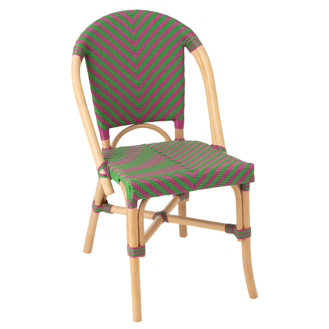 Sedia da Esterno Geo Rotonda in Rattan Rosa/Verde J-Line