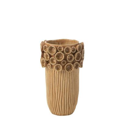 Vaso Corallo Alto Argilla Ocra Piccolo L19,5xP18,5xH21,5cm J-Line