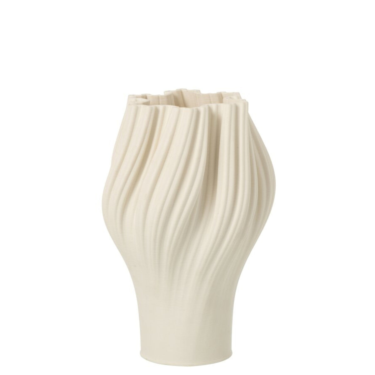 Vaso stampato in 3D in gres bianco piccolo J-Line