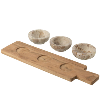 Set di spezie in marmo naturale/beige J-Line